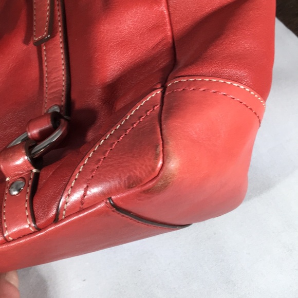 Red Leather Coach Purse - Picture 7 of 8